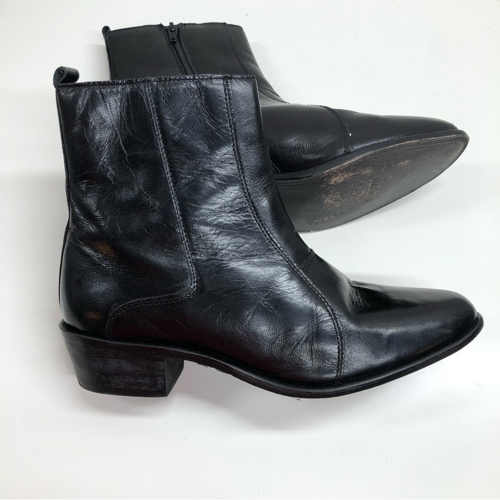 Mens Stacy Adams Black Leather Boots Size 8